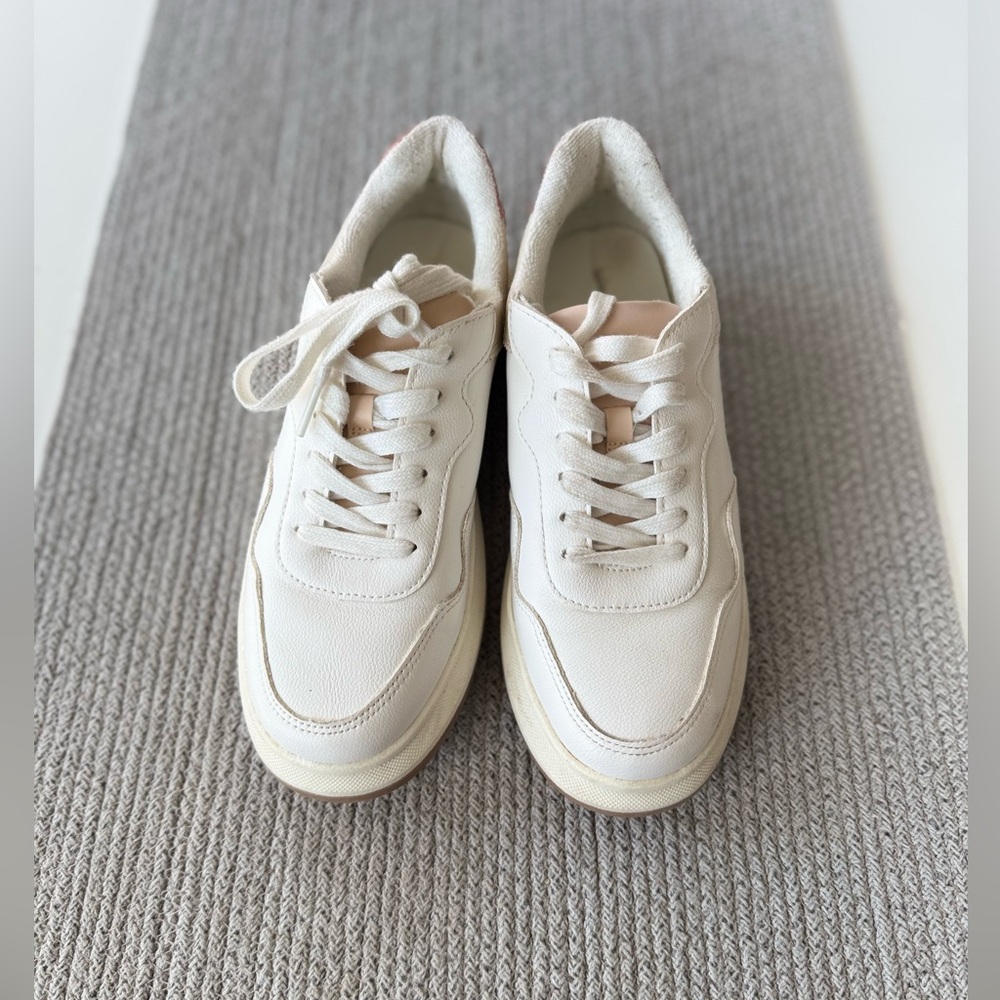 Universal Thread Ivory Pink Flat Platform Sneakers Tennis Shoes Size 7 - Picture 2 of 8